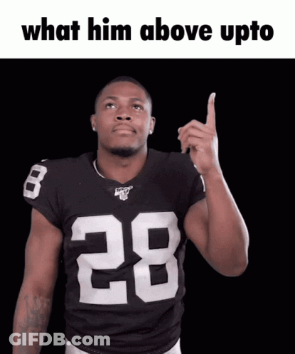 Football Player Number 28 Points Up GIF