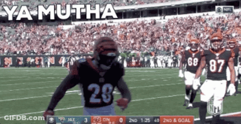 Football Player Number 28 Running On Field GIF