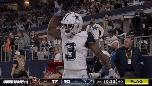 Football Player Number 3 Celebrating GIF