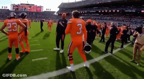 Football Player Number 3 Dancing On Field GIF
