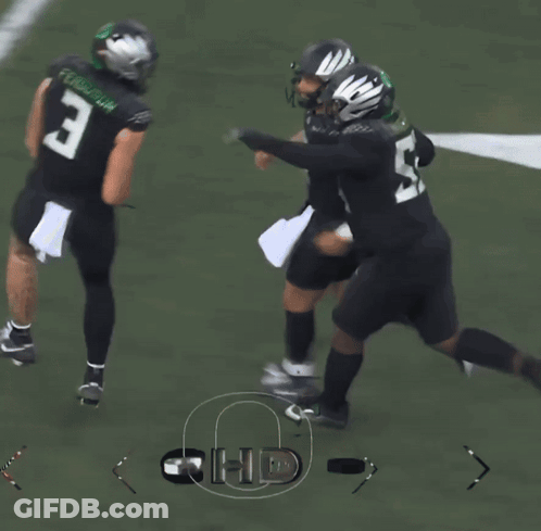 Football Player Number 3 Hugging Another Player GIF