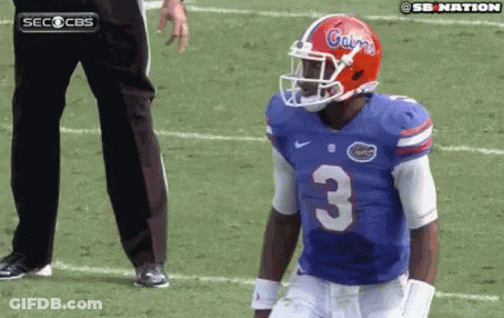 Football Player Number 3 On Field GIF
