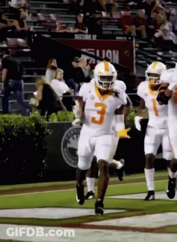 Football Player Number 3 Running On Field GIF