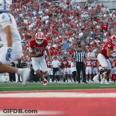 Football Player Number 3 Running With Ball GIF
