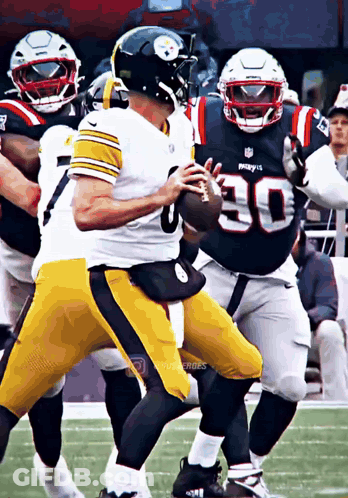 Football Player Number 30 Running With Ball GIF