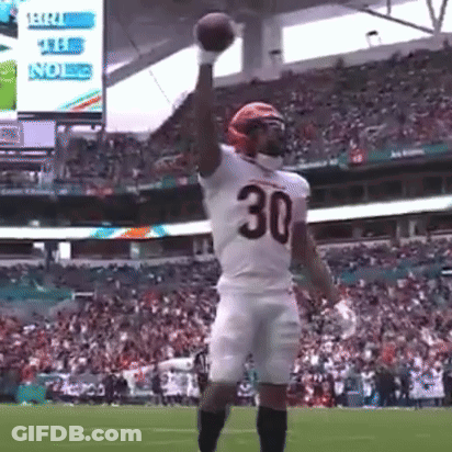 Football Player Number 30 Throwing Football GIF