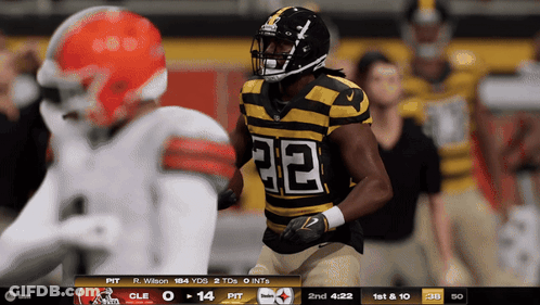 Football Player Number 32 Running On Field GIF