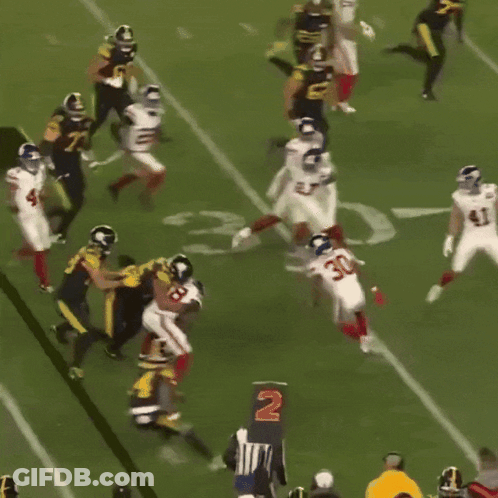 Football Player Number 33 Running With Ball GIF