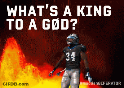 Football Player Number 34 In Front Of Volcano GIF