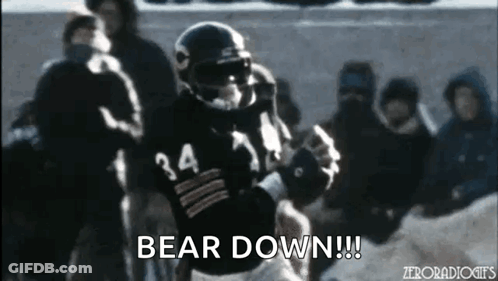 Football Player Number 34 Running Says Bear Down GIF
