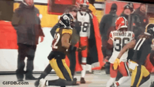 Football Player Number 35 Kneeling GIF