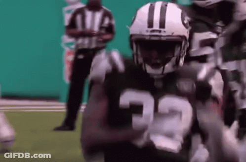 Football Player Number 35 Running GIF
