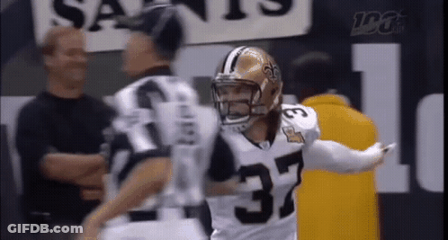 Football Player Number 37 Next To Referee GIF