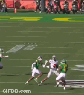 Football Player Number 4 Catching Pass GIF