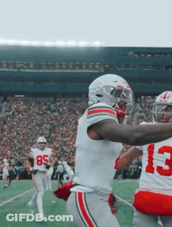 Football Player Number 4 Catching Pass GIF
