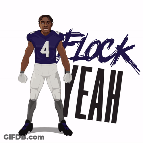 Football Player Number 4 Flock Yeah Sign GIF