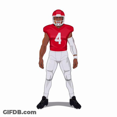 Football Player Number 4 Red Jersey GIF