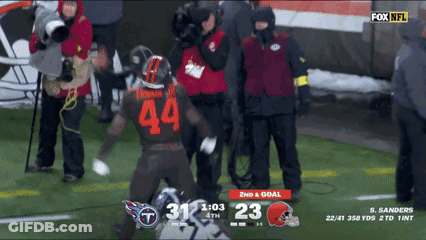 Football Player Number 44 On Field GIF