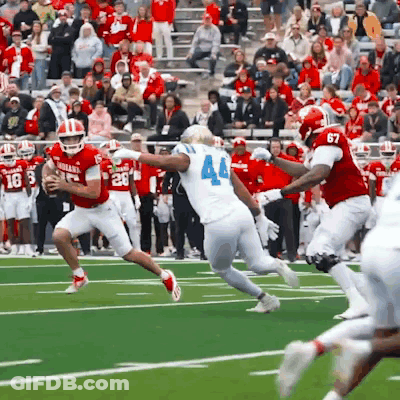 Football Player Number 44 Running With Ball GIF