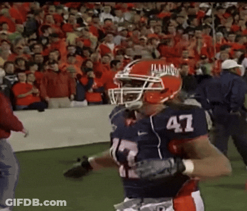 Football Player Number 47 Running GIF