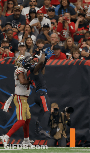 Football Player Number 5 Catching Ball GIF