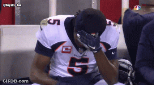 Football Player Number 5 Covering Face GIF