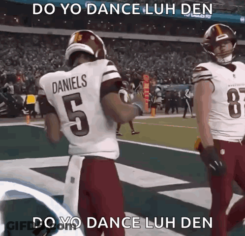 Football Player Number 5 Dancing With Another Player GIF
