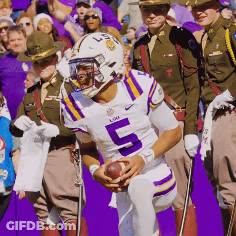 Football Player Number 5 Holding Ball GIF