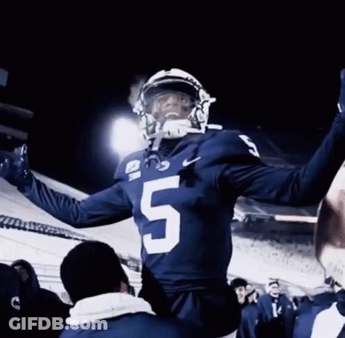 Football Player Number 5 Holding Football GIF