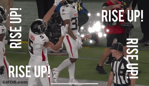 Football Player Number 5 Lifted By Another Player GIF