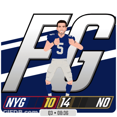 Football Player Number 5 NYG Logo GIF