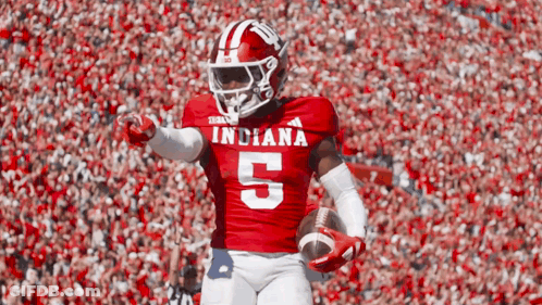 Football Player Number 5 Running With Ball GIF