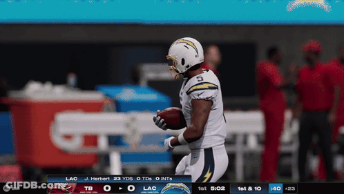 Football Player Number 5 Running With Ball GIF