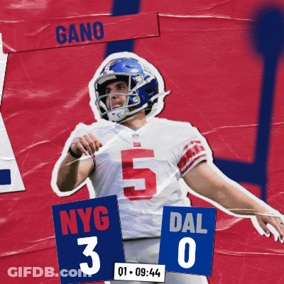 Football Player Number 5 Scoreboard NYG 3 DAL 0 GIF