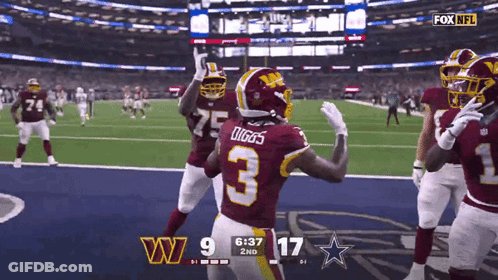 Football Player Number 5 Talking To Referee GIF