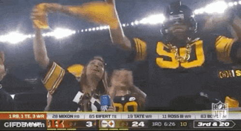 Football Player Number 50 In Front Of Crowd GIF