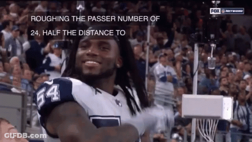 Football Player Number 54 Smiling In Front Of Crowd GIF