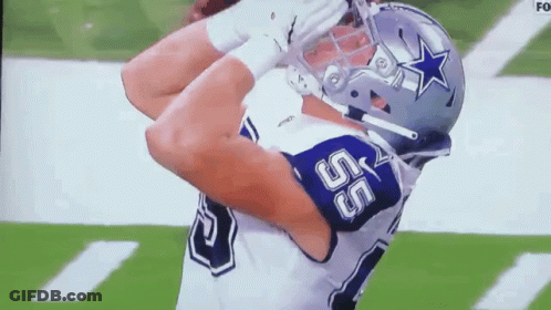 Football Player Number 55 Catching Ball GIF