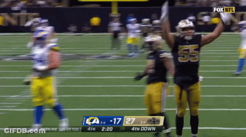 Football Player Number 55 On Field GIF