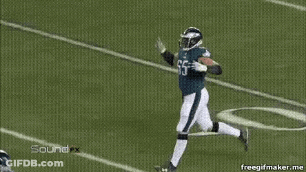 Football Player Number 55 Raising Fist GIF