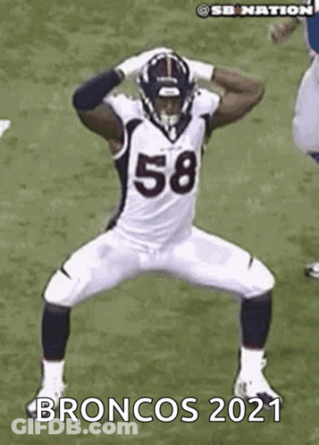 Football Player Number 58 Jumping In Air GIF