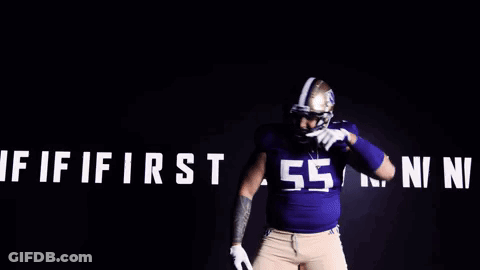 Football Player Number 59 With First Down Sign GIF