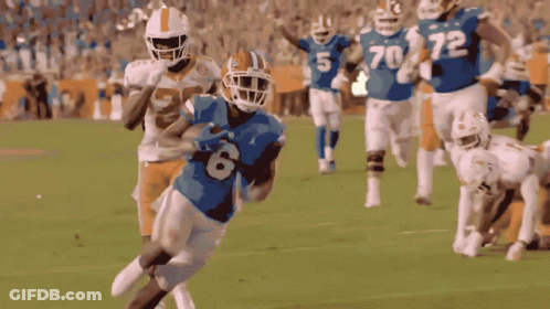 Football Player Number 6 Running With Ball GIF