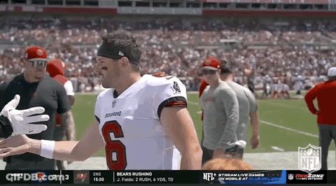 Football Player Number 6 Standing On Field GIF