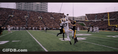 Football Player Number 67 Catching Pass GIF