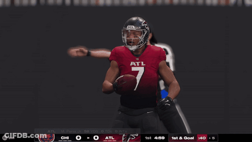Football Player Number 7 In Front Of Referee GIF