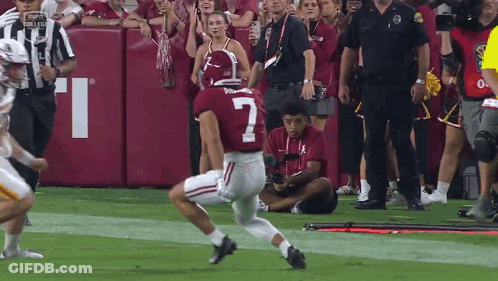 Football Player Number 7 Running GIF