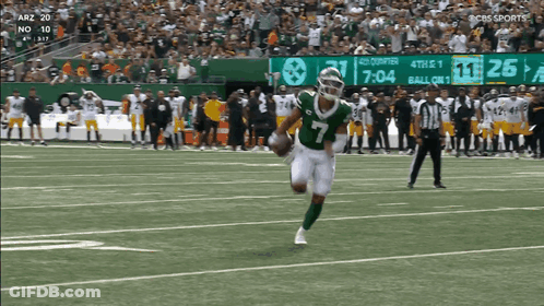Football Player Number 7 Running On Field GIF