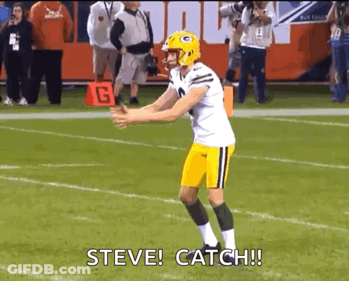 Football Player Number 7 With NYG Logo GIF