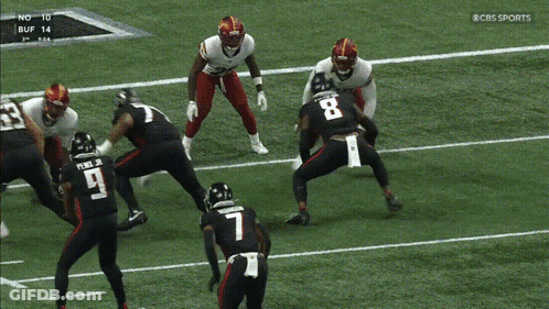 Football Player Number 8 Catches Pass GIF